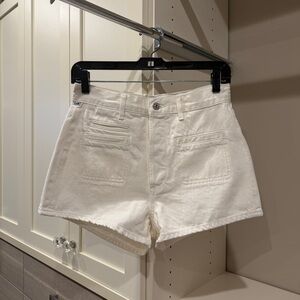 NWT- Citizens Of Humanity White Denim High-Rise Shorts